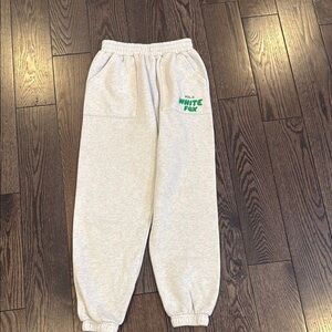Green and gray white fox sweatpants